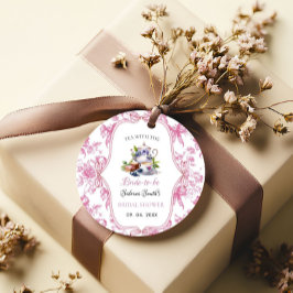 Rosa Wildblume Tee Party Brautparty Party Geschenkanhänger