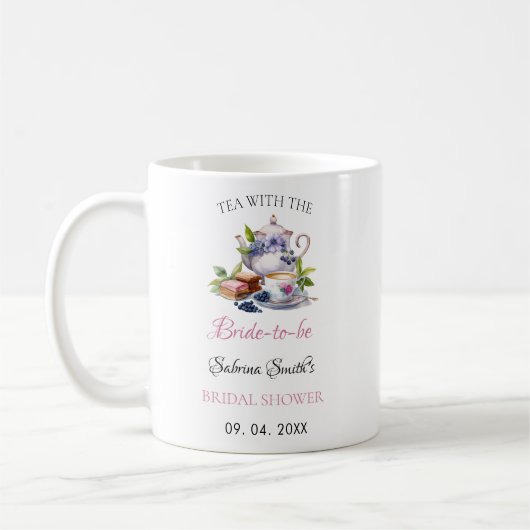 Rosa Wildblume Tee Party Brautparty Party Kaffeetasse (Links)