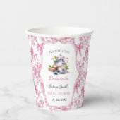 Rosa Wildblume Tee Party Brautparty Party Pappbecher (Vorderseite)