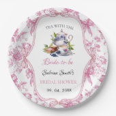 Rosa Wildblume Tee Party Brautparty Party Pappteller (Vorderseite)