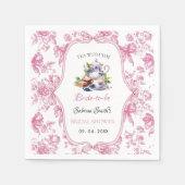 Rosa Wildblume Tee Party Brautparty Party Serviette (Vorderseite)