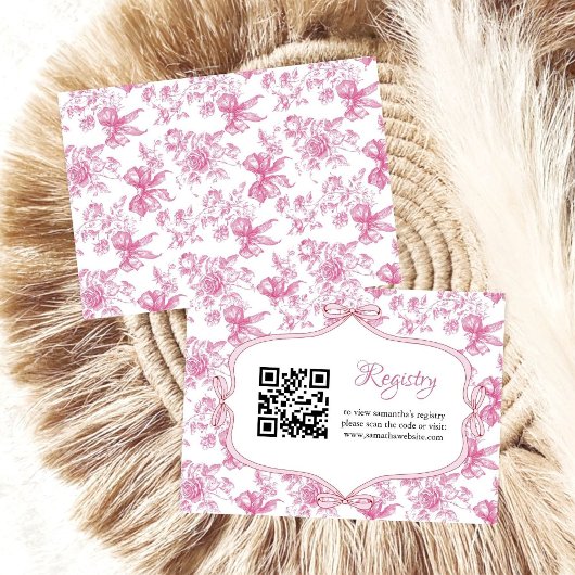 Rosa Wildblume Tee Party Brautparty Registrierung Begleitkarte