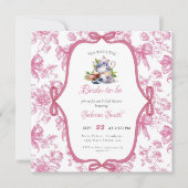 Rosa Wildblume Tee Party Bridal Dusche Einladung (Vorderseite)