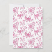 Rosa Wildblume Tee Party Bridal Dusche Einladung (Rückseite)