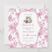 Rosa Wildblume Tee Party Bridal Dusche Einladung (Vorderseite)