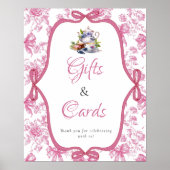 Rosa Wildblume Tee Party Geschenke & Kartenzeichen Poster (Vorne)