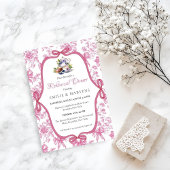 Rosa Wildblume Tee Party Probe Abendessen Einladung