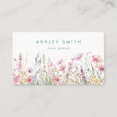 Rosa Wildblume Visitenkarte (Vorderseite)