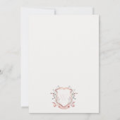 Rosa Wildblume Wappen Brautparty Mitteilungskarte (Rückseite)