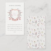 Rosa Wildblume Wappen Display Dusche Kinderdusche Begleitkarte (Vorne/Hinten)