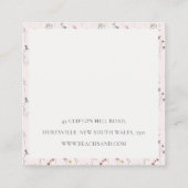 Rosa Wildblume Wappen Vielen Dank für Ihr Business Quadratische Visitenkarte (Rückseite)