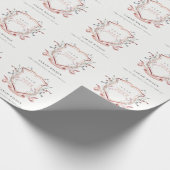 Rosa Wildblume Wasserfarbe Wappen Abschluss Geschenkpapier (Ecke)