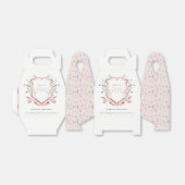 Rosa Wildblume Wasserfarbe Wappen Abschluss Geschenkschachtel (Ungefaltet)