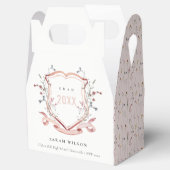 Rosa Wildblume Wasserfarbe Wappen Abschluss Geschenkschachtel (Geöffnet)