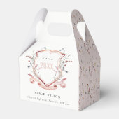 Rosa Wildblume Wasserfarbe Wappen Abschluss Geschenkschachtel (Vorderseite)