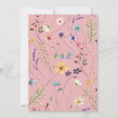 Rosa Wildblume Wilde Blume Blumenzehen Einladung (Rückseite)