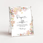 Rosa Wildblume Windeln Tombola Babydusche Poster