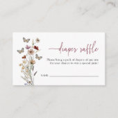 Rosa Wildblume Windelwanne Begleitkarte (Vorderseite)