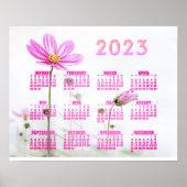 Rosa Wildblumen 2023 Kalender Poster (Vorne)