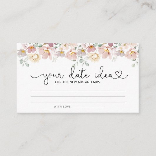 Rosa Wildblumen am Abend Ideen. Datum jar Begleitkarte (Vorderseite)