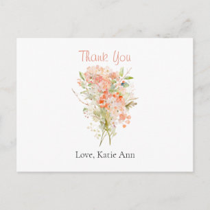 Rosa Wildblumen-Aquarell-Blumen  Postkarte