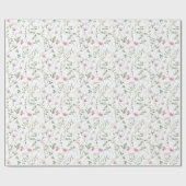 Rosa Wildblumen-Aquarell Geschenkpapier (Flach)