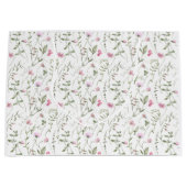 Rosa Wildblumen-Aquarell Große Geschenktüte (Vorderseite)