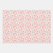 Rosa Wildblumen auf Elfenbein Geschenkpapier Set (Vorderseite 2)