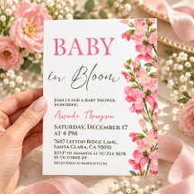 Rosa Wildblumen-Baby-in-Bloom-Mädchen-Party