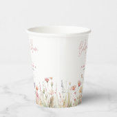 Rosa Wildblumen Baby in Blütendusche Pappbecher (Rechts)