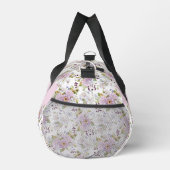 Rosa Wildblumen-Blumen Chic Name Design Duffle Bag (Rechts)