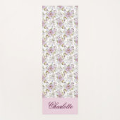 Rosa Wildblumen-Blumen-Serenity-Monogramm-Design Yogamatte (Vorderseite)