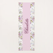 Rosa Wildblumen-Blumen-Serenity-Monogramm-Design Yogamatte (Rückseite)