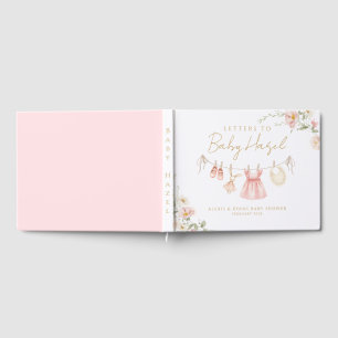 Rosa Wildblumen Boho Babykleidung Baby Baby Shower Gästebuch