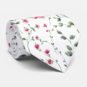Rosa Wildblumen Boho trendy einzigartig Krawatte (Gerollt)