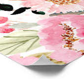 Rosa Wildblumen Brautparty Begrüßungszeichen Poster (Ecke)