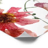 Rosa Wildblumen Brautparty Willkommensschild Poster (Ecke)