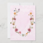 Rosa Wildblumen Brunch & Bubbly Einladung (Rückseite)