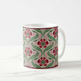 Rosa Wildblumen Damask Kaffee Tasse
