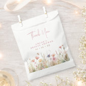 Rosa Wildblumen Danke Brautparty Geschenktütchen (Ausgeschnitten)