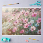 Rosa Wildblumen Eindrucksvolle Malerei Dekoupage Seidenpapier (Basteln)