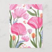 Rosa Wildblumen | Floral Postkarte (Vorderseite)