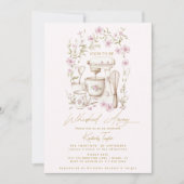 Rosa Wildblumen flüstern Brautparty Einladung (Vorderseite)