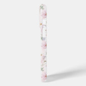 Rosa Wildblumen-Gestreiftes Monogramm Case-Mate iPhone Hülle (Rückseite / Links)