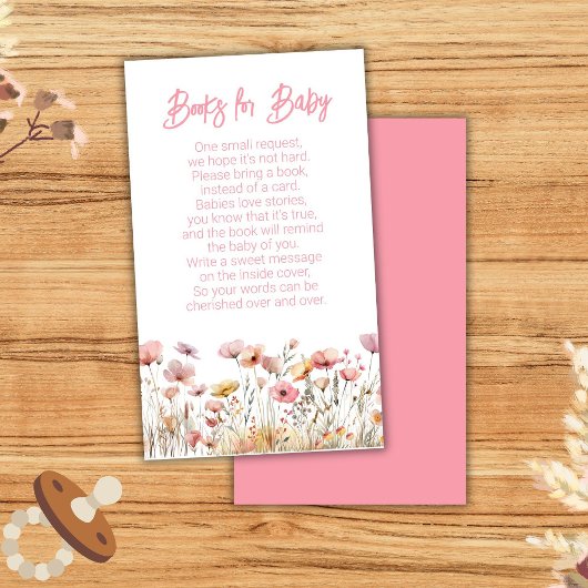 Rosa Wildblumen Girl Baby Shooting Books for Baby Begleitkarte
