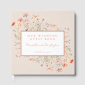 Rosa Wildblumen Hochzeit Rose Gold Gästebuch (Vorderseite)