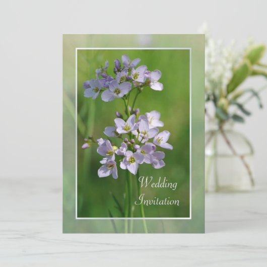 Rosa Wildblumen Hochzeitsreise Einladung (Stehend Vorderseite)