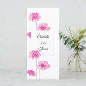 Rosa Wildblumen Karte (Stehend Vorderseite)