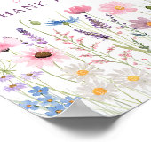 Rosa Wildblumen Karten und Geschenke Kinderdusche Poster (Ecke)