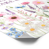 Rosa Wildblumen Kinderdusche Gefallen Unterschrift Poster (Ecke)